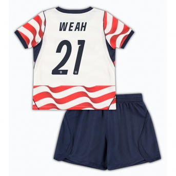 Billige Fotballdrakt Forente stater Timothy Weah #21 Replika Hjemmedraktsett Barn VM 2026 Kortermet (med bukser)